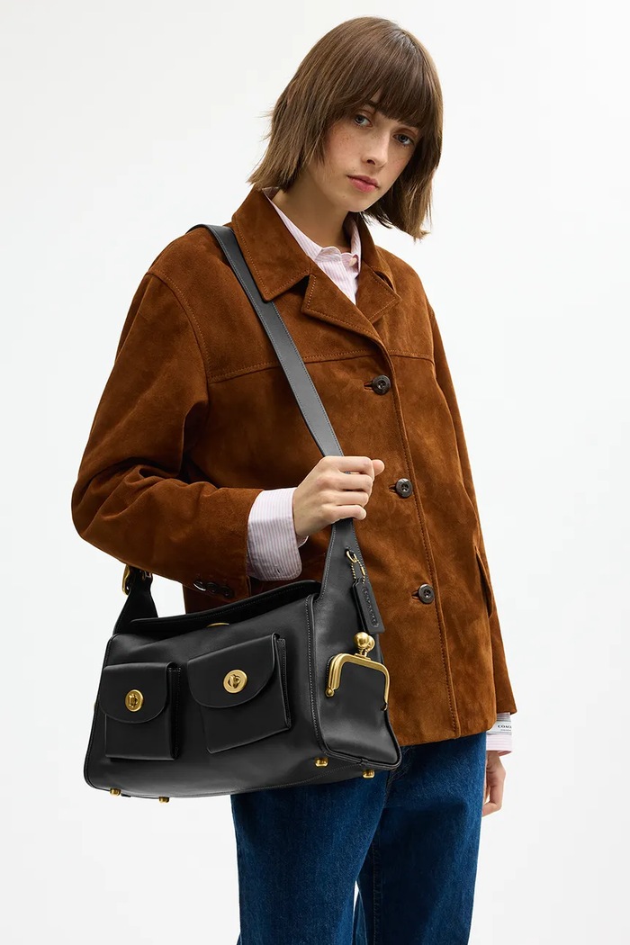 Coach torebka hobo damska skórzana Turnlock Haversack Bag CDZ12
