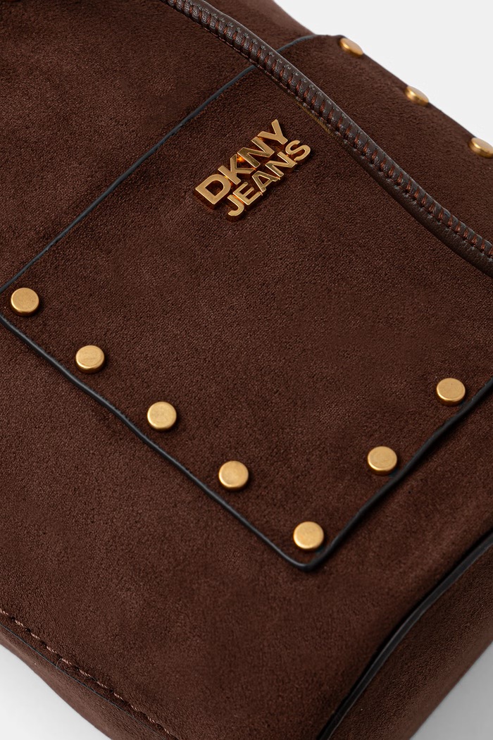 DKNY σάκος γυναικείος από απομίμηση σουέτ PAYTON καφέ R62JMR48