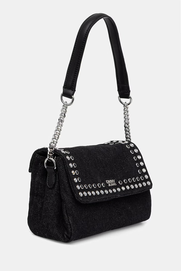 DKNY geantă pentru femei din denim MILLA R62EDR45 negru AW26