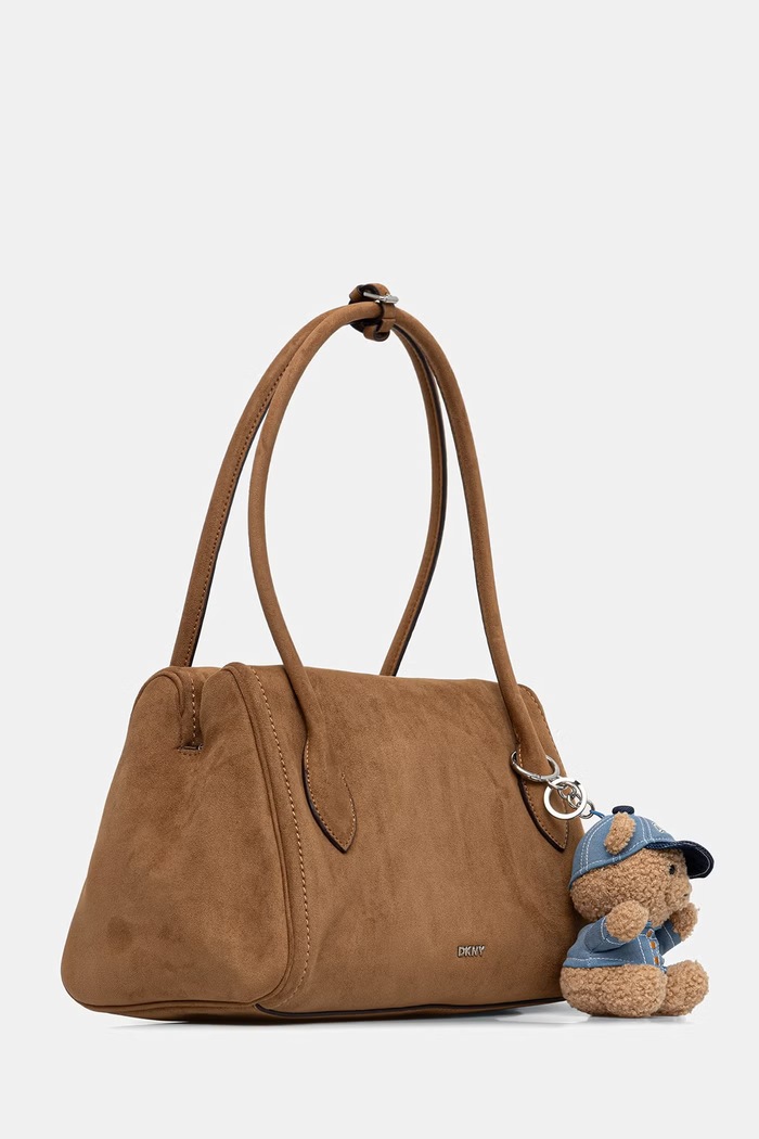 DKNY torebka damska z imitacji zamszu AMELIE R62DMQ89 beżowy AW26