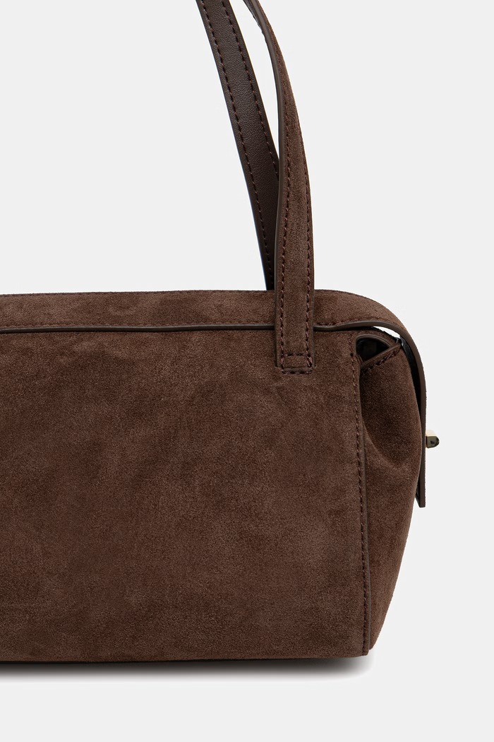 Akcesoria HUGO torebka bagietka damska z imitacji zamszu Meelo S_Duffle SM 50570070 brązowy
