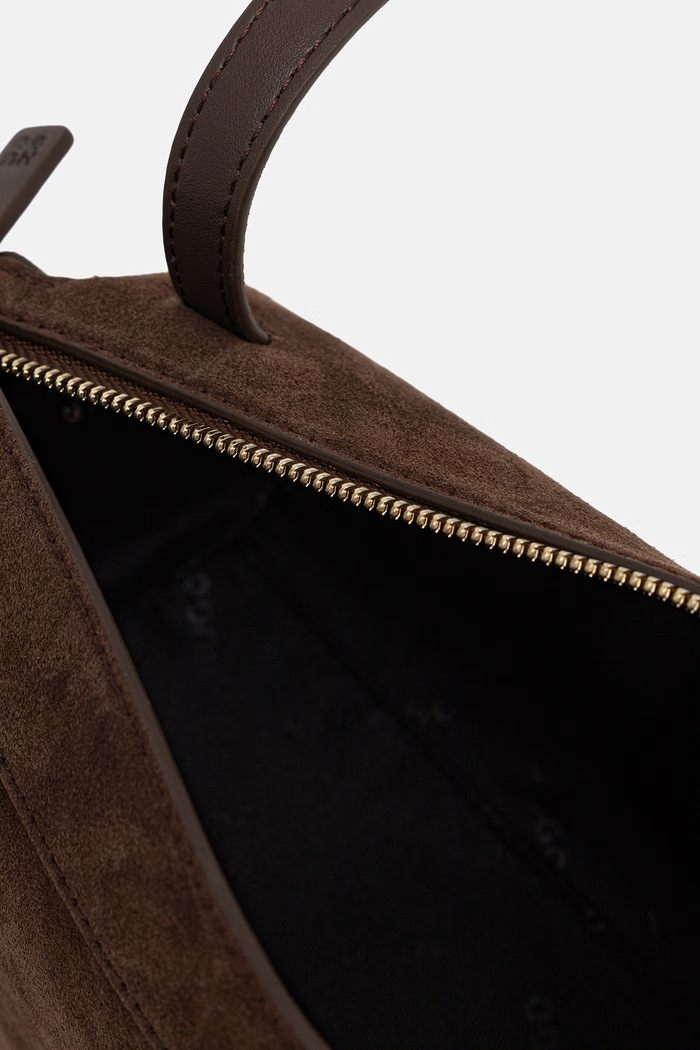 HUGO torebka bagietka damska z imitacji zamszu Meelo S_Duffle SM 50570070 brązowy