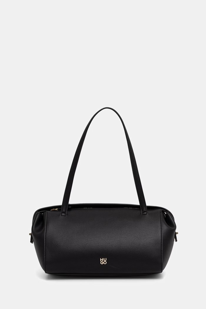 HUGO torebka bagietka damska z imitacji skóry Meelo_Duffle czarny 50568140