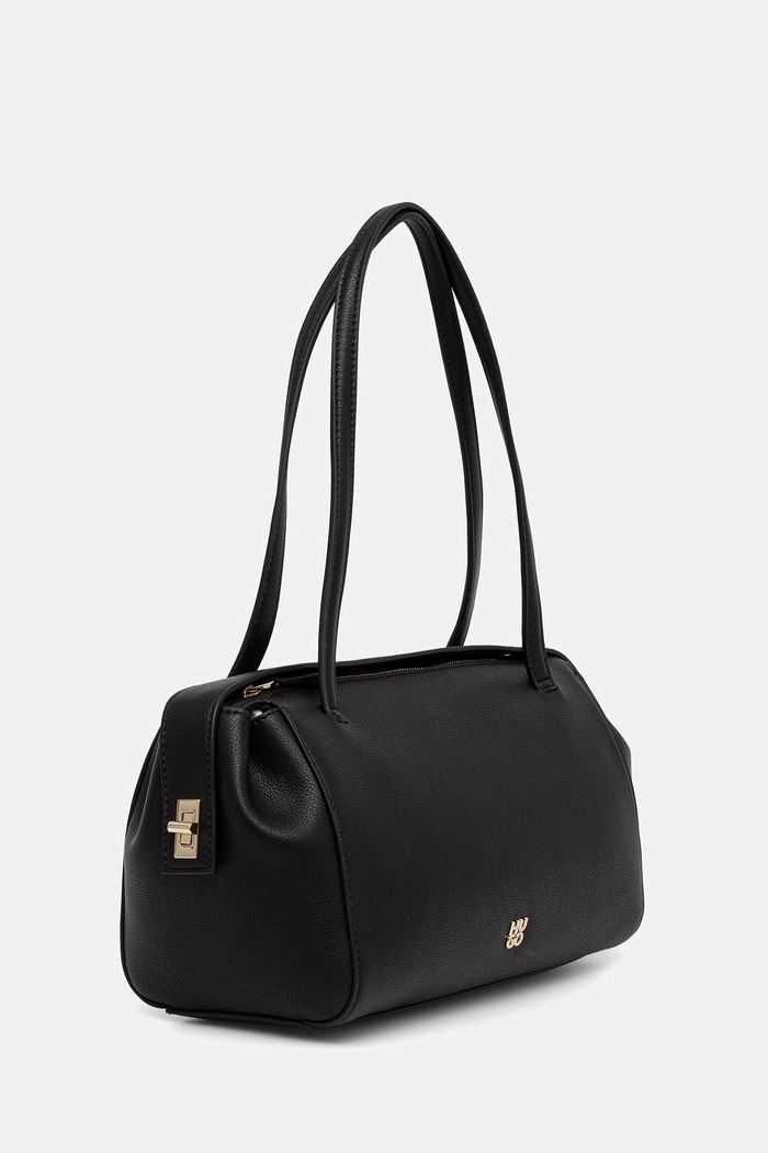HUGO torebka bagietka damska z imitacji skóry Meelo_Duffle 50568140 czarny AW26