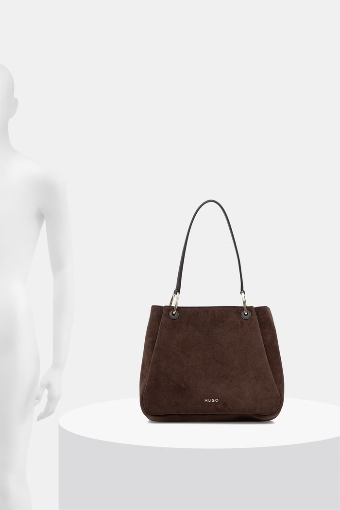 HUGO tote taška dámská z imitace semiše Orin 2.0S_Small Tote 50568033