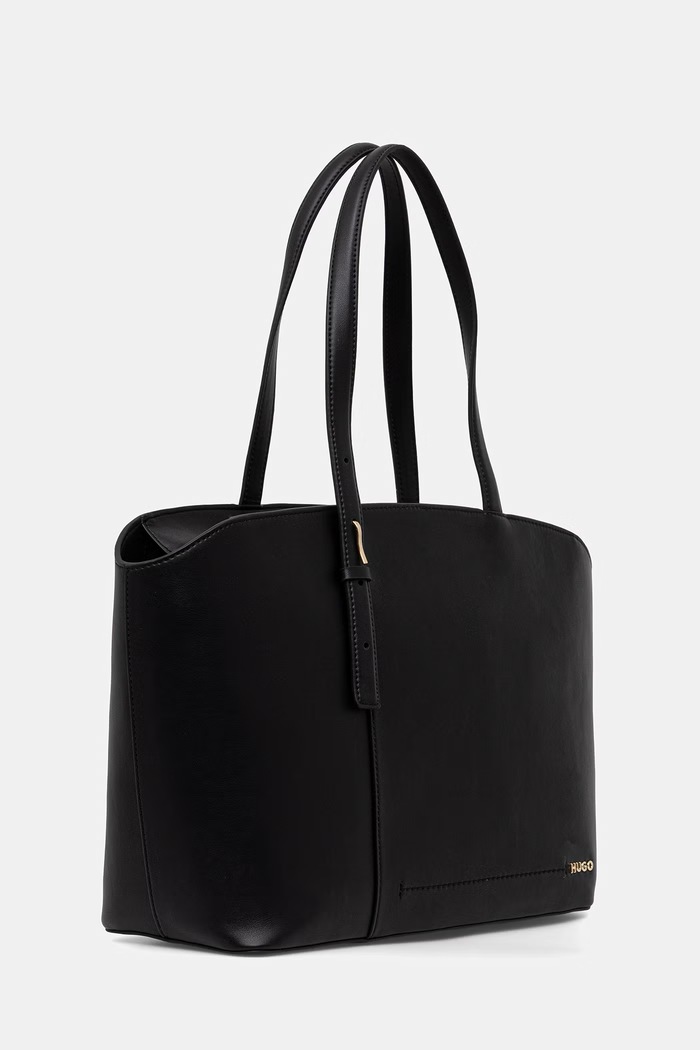HUGO torebka shopper damska z imitacji skóry Yorih Tote zip 50567720 czarny AW26