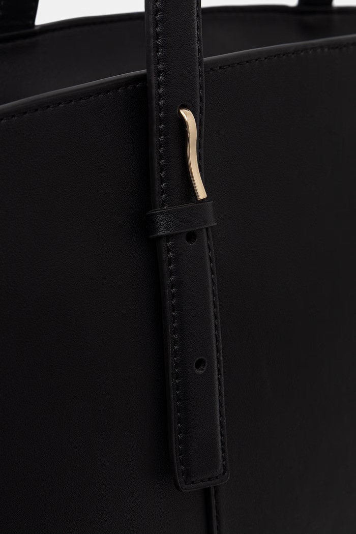 HUGO torebka shopper damska z imitacji skóry Yorih Tote zip czarny 50567720