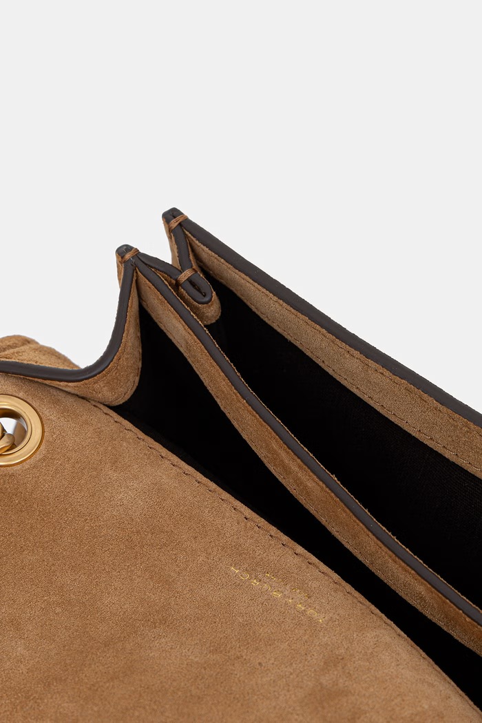 Tory Burch torebka crossbody damska zamszowa Kira 178150. brązowy
