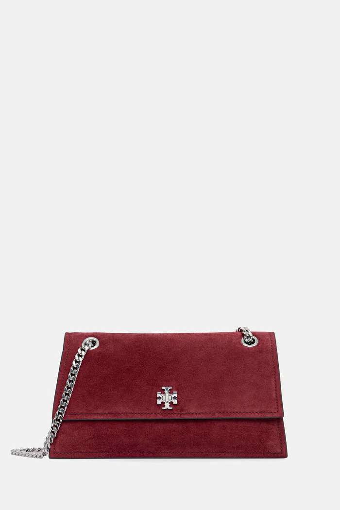 Tory Burch torebka damska zamszowa Kira bordowy 178857