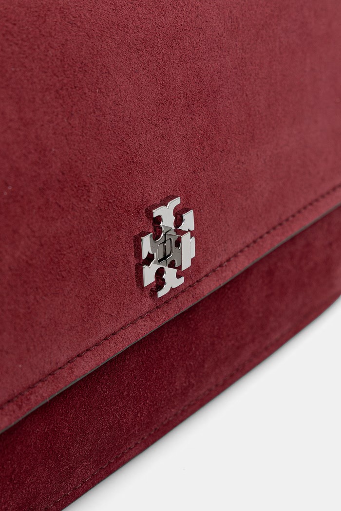 Tory Burch torebka damska zamszowa Kira bordowy 178857