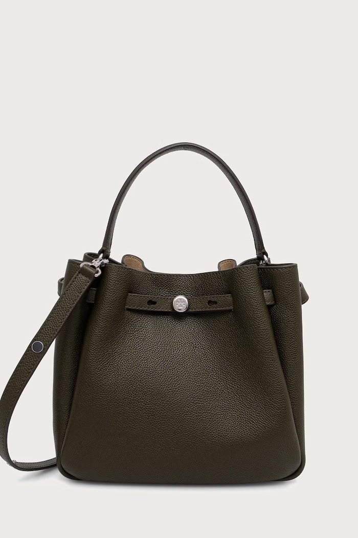 Tory Burch kabelka typu tote dámska kožená Romy zelená 166982