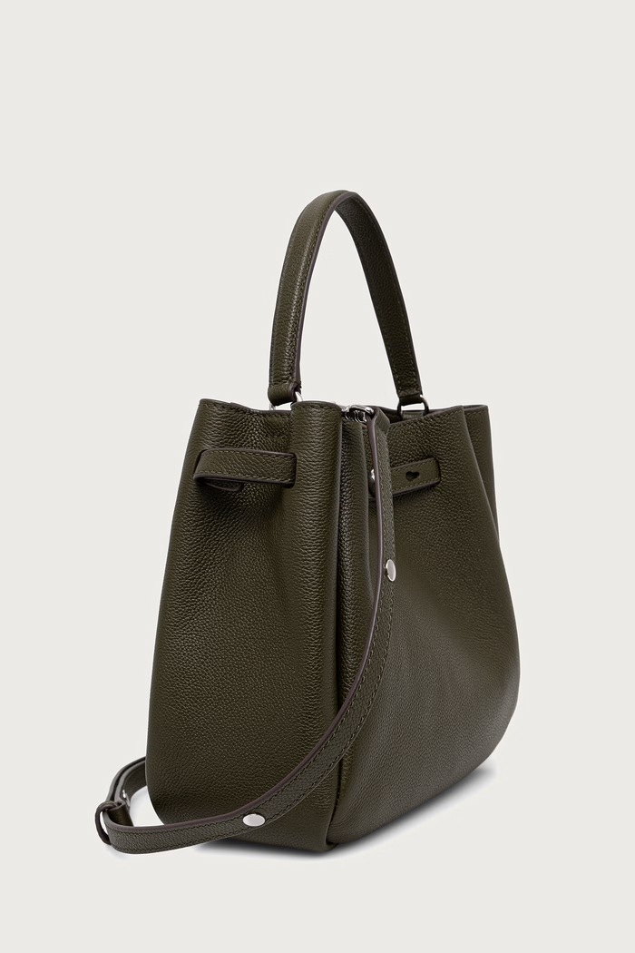 Tory Burch kabelka typu tote dámska kožená Romy 166982 zelená AW26