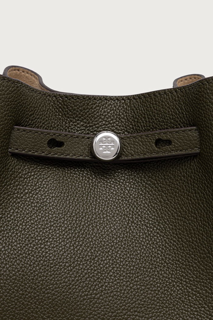 Tory Burch kabelka typu tote dámska kožená Romy zelená 166982