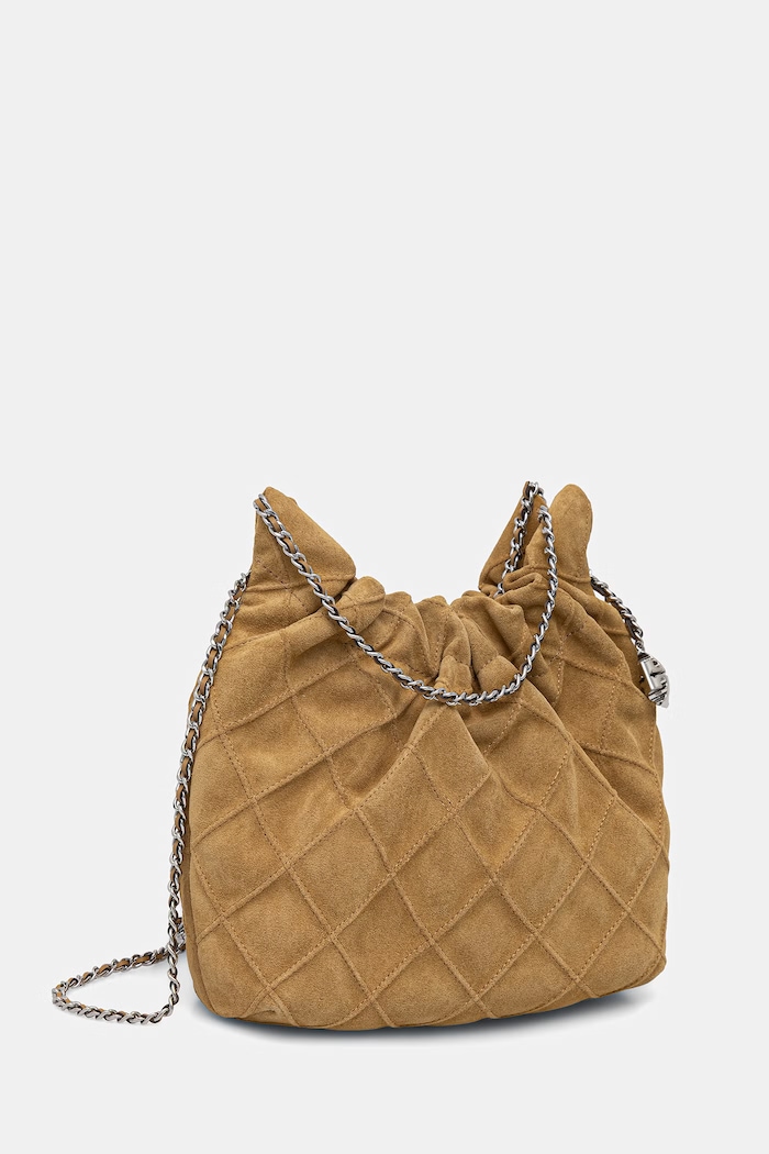 Tory Burch torebka crossbody damska zamszowa Fleming 166066 beżowy AW26