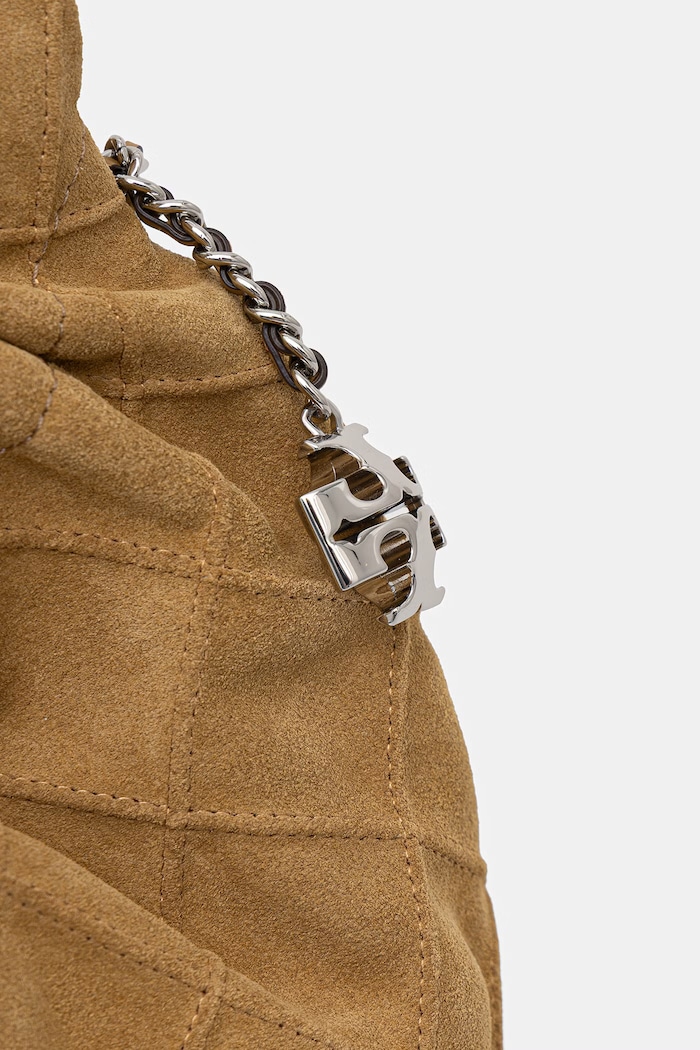 Akcesoria Tory Burch torebka crossbody damska zamszowa Fleming 166066 beżowy