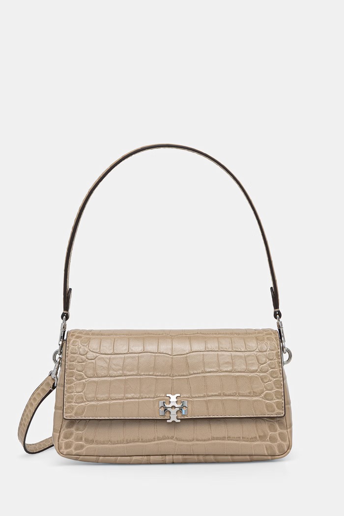 Tory Burch torebka crossbody damska skórzana Charlie beżowy 183522