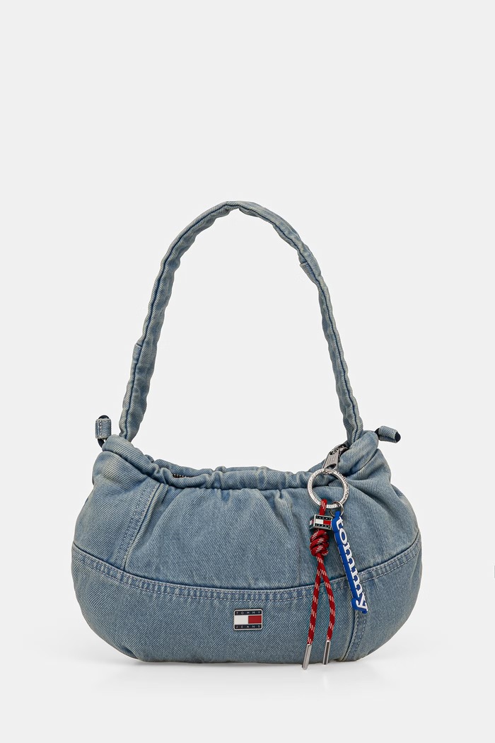 Tommy Jeans μικρή τσάντα γυναικεία ντένιμ μπλε AW0AW18883