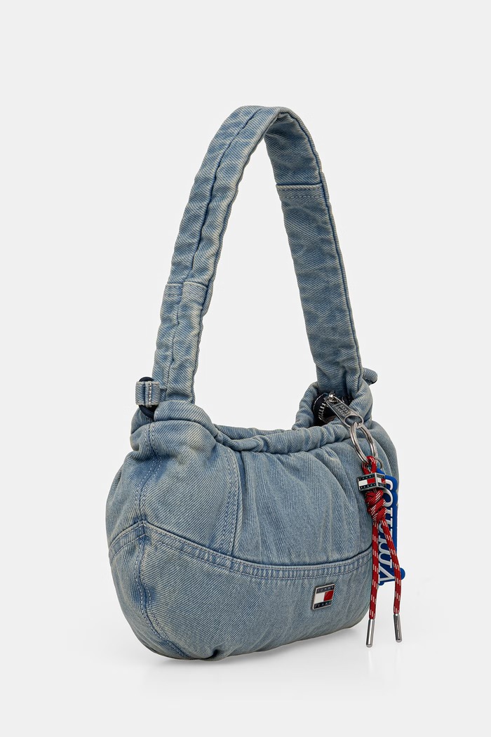 Tommy Jeans μικρή τσάντα γυναικεία ντένιμ AW0AW18883 μπλε AW26