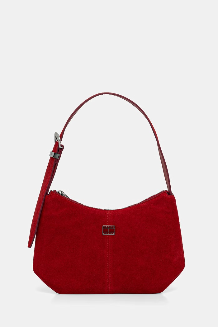 Tommy Jeans klasična torbica ženska semišasta rdeča AW0AW18859
