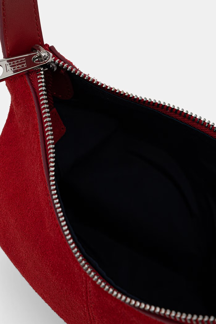 Tommy Jeans klasična torbica ženska semišasta AW0AW18859 rdeča