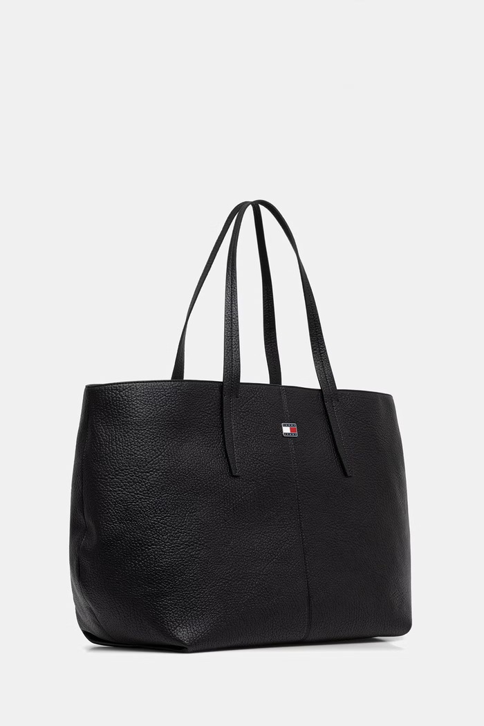 Tommy Jeans shopper torba ženska iz umetnega usnja AW0AW18789 črna AW26