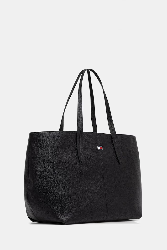 Tommy Jeans shopper torba ženska iz umetnega usnja AW0AW18789 črna AW26