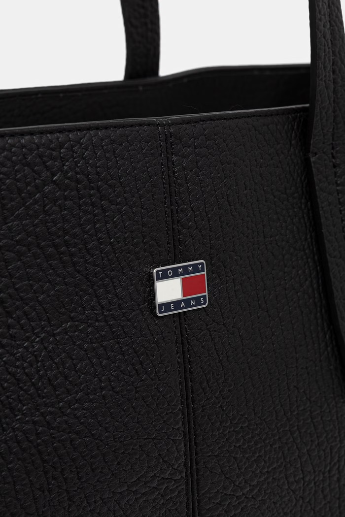 Tommy Jeans shopper torba ženska iz umetnega usnja črna AW0AW18789