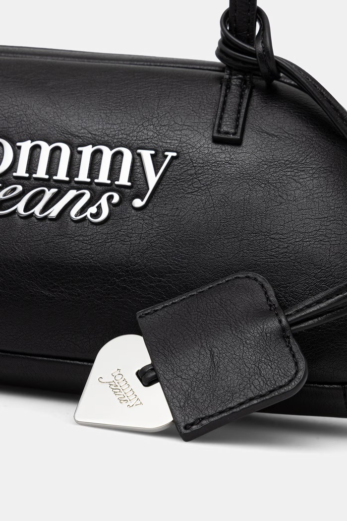 Tommy Jeans geantă baguette pentru femei, cu imitație de piele negru AW0AW18787