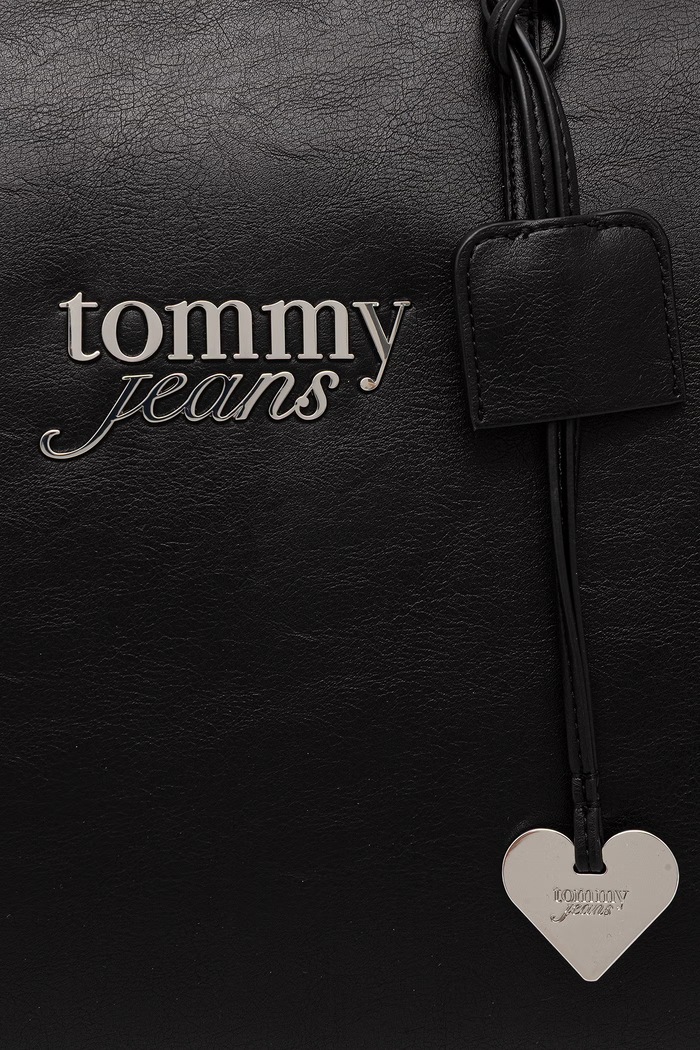Tommy Jeans torebka shopper damska z imitacji skóry czarny AW0AW18786