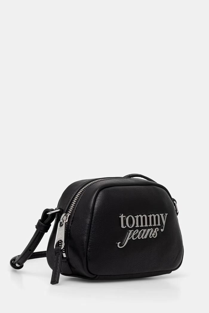 Tommy Jeans geantă crossbody pentru femei, cu imitație de piele AW0AW18785 negru AW26