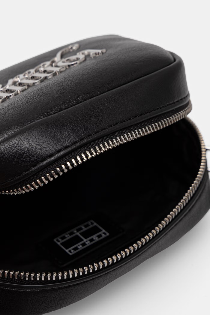 Tommy Jeans geantă crossbody pentru femei, cu imitație de piele AW0AW18785 negru