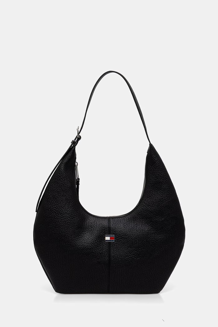 Tommy Jeans hobo torbica ženska iz umetnega usnja črna AW0AW18776
