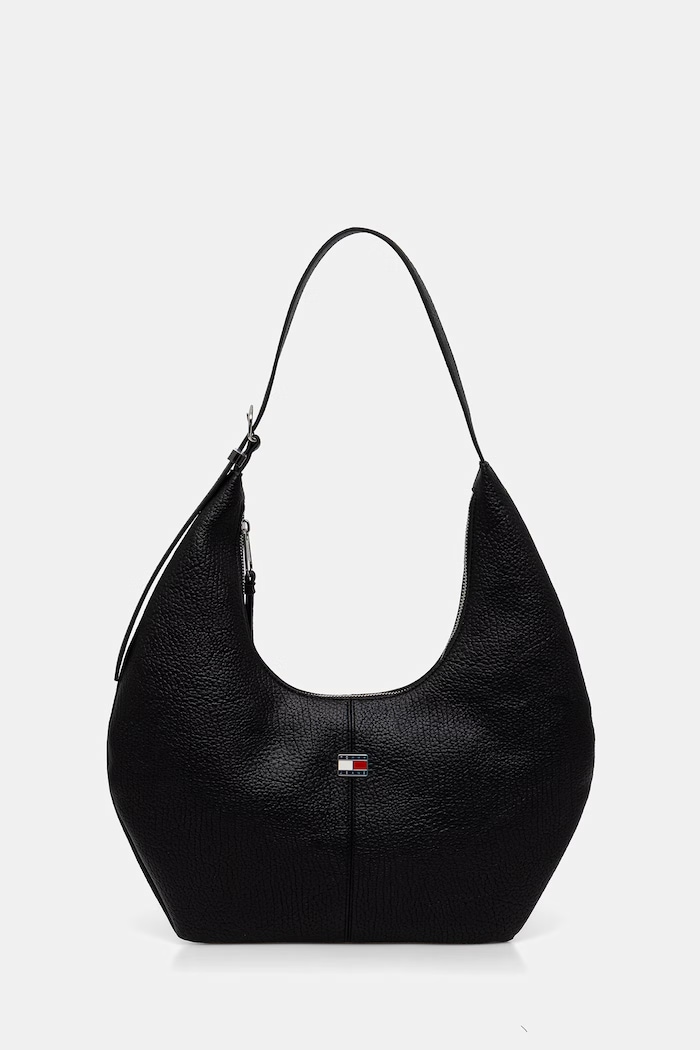 Tommy Jeans hobo torbica ženska iz umetnega usnja črna AW0AW18776