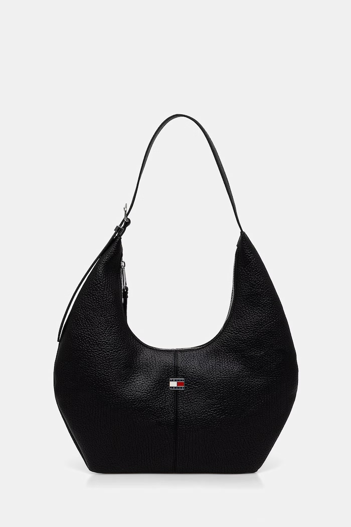 Tommy Jeans női műbőr hobo táska fekete AW0AW18776