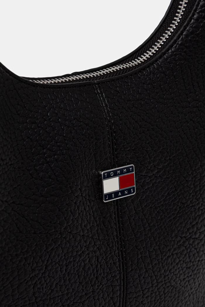 Dodatki Tommy Jeans hobo torbica ženska iz umetnega usnja AW0AW18776 črna