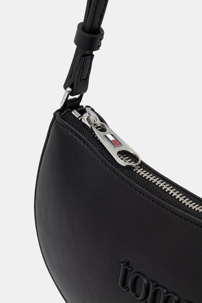 Tommy Jeans geantă baguette pentru femei, cu imitație de piele negru AW0AW18773