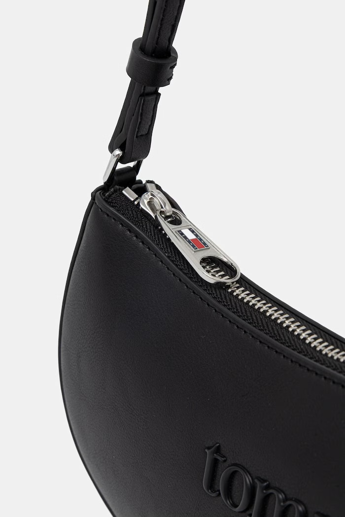 Tommy Jeans geantă baguette pentru femei, cu imitație de piele negru AW0AW18773