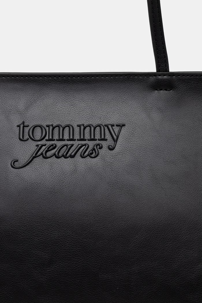 Tommy Jeans torebka shopper damska z imitacji skóry czarny AW0AW18772