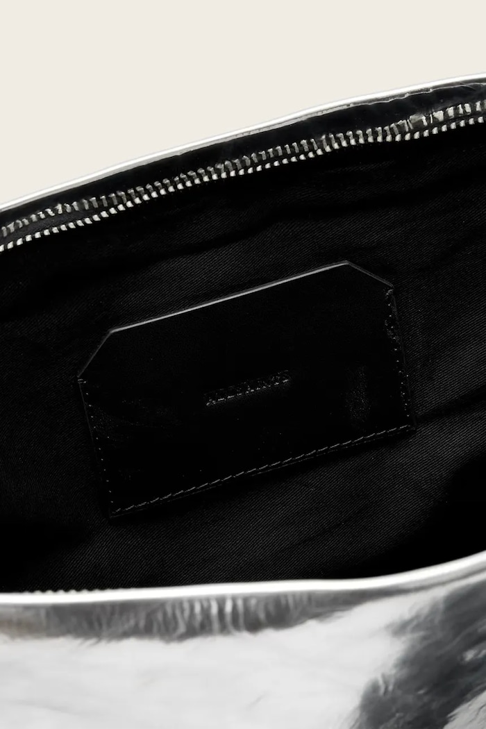 AllSaints geantă plic pentru femei, din piele BETTINA W717XD argintiu