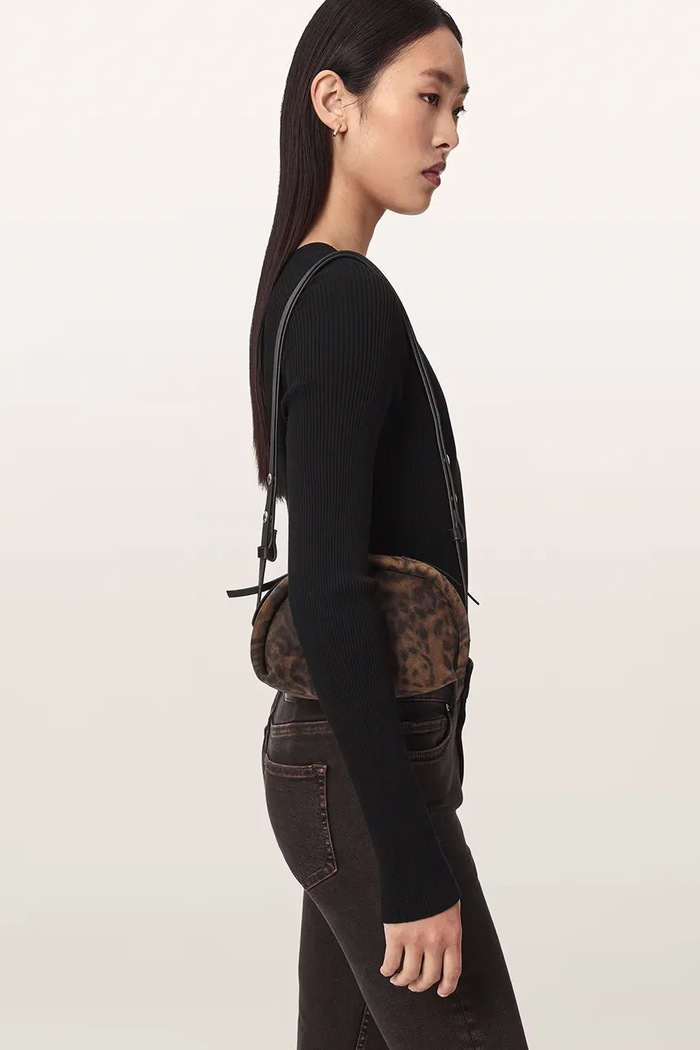 AllSaints torebka crossbody damska zamszowa ROSALIE W722XD