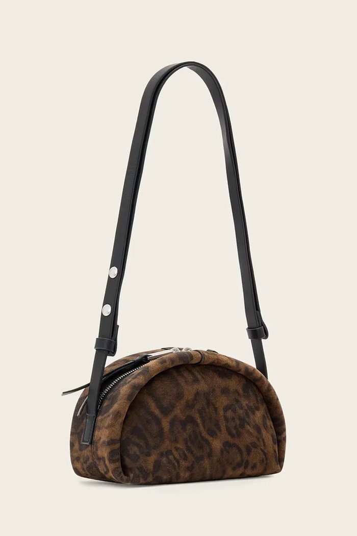 AllSaints torebka crossbody damska zamszowa ROSALIE W722XD brązowy AW26