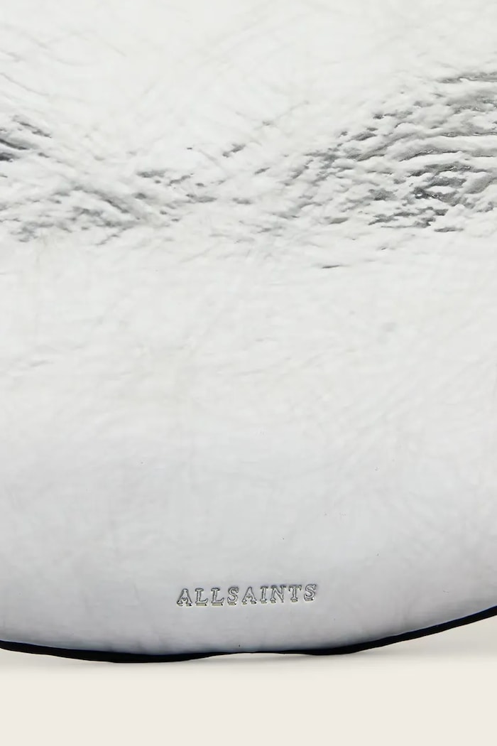 AllSaints hobo bag pentru femei, din piele LUNA W718XD argintiu
