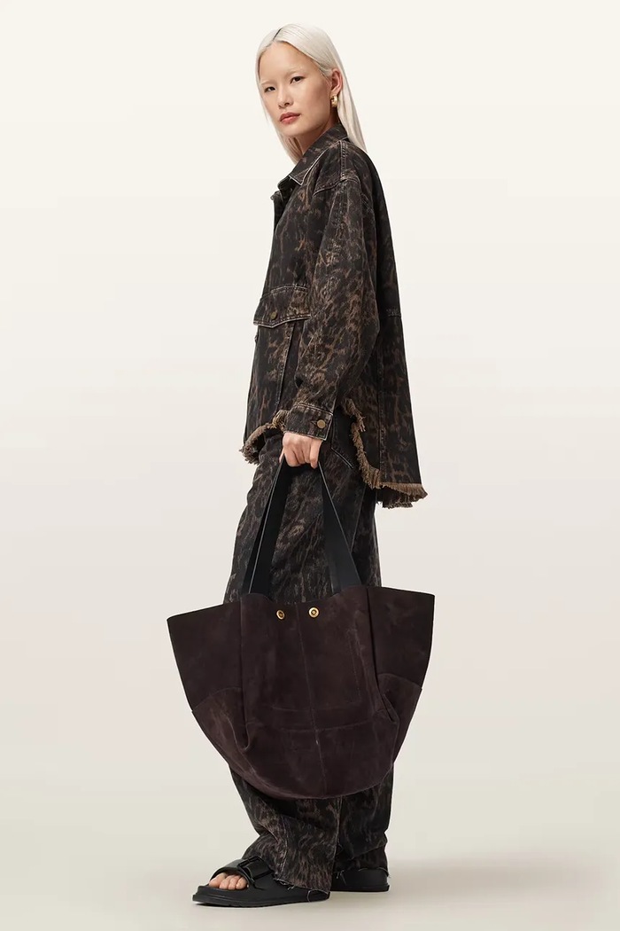AllSaints torebka shopper damska zamszowa ROSALIE W715XD