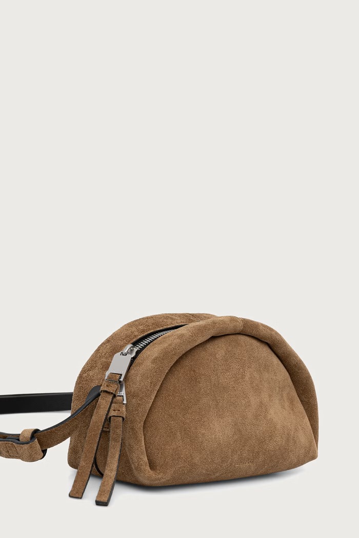 AllSaints Crossbody kabelka dámská semišová ROSALIE W711XD béžová AW26