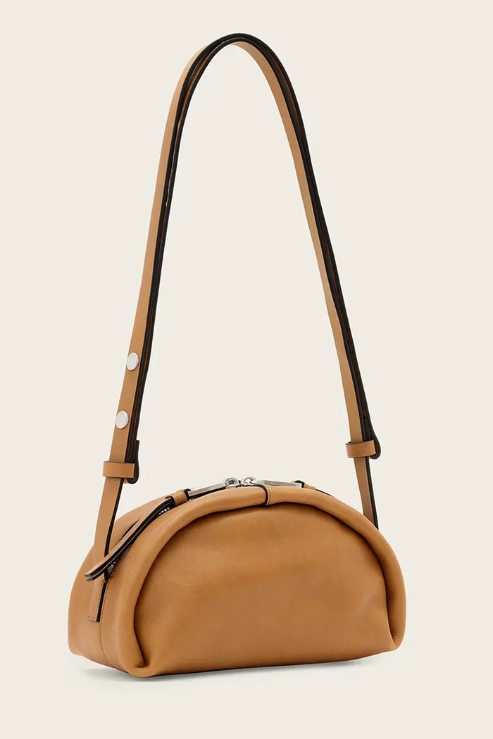 AllSaints torebka crossbody damska skórzana ROSALIE W710XD brązowy AW26
