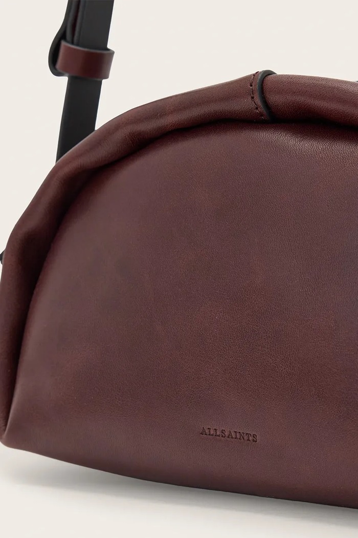 Torebka crossbody damska skórzana ROSALIE AllSaints W710XD bordowy