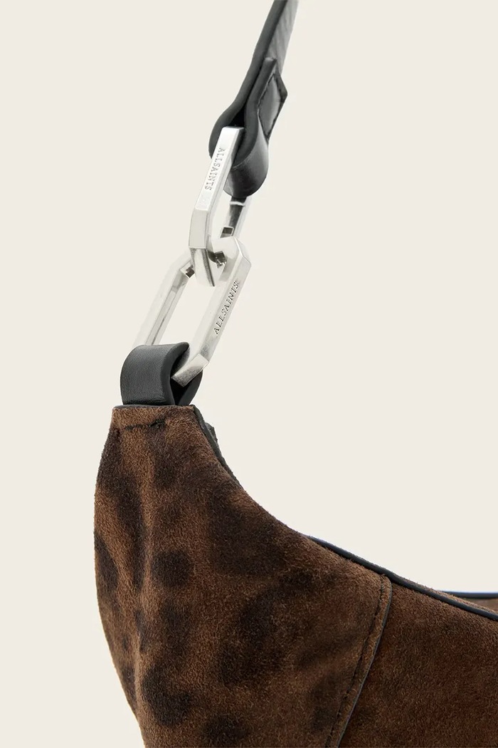 Akcesoria AllSaints torebka hobo damska zamszowa LUNA W681XD brązowy