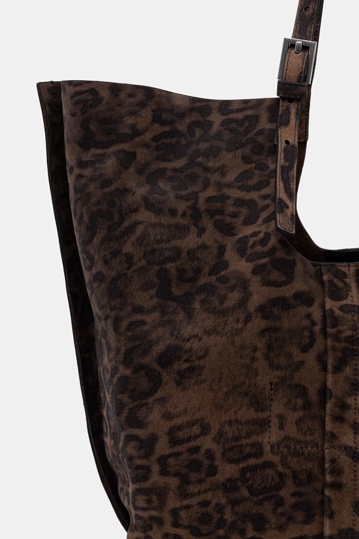 Doplnky AllSaints kabelka typu shopper dámska semišová ARA W469XC hnedá