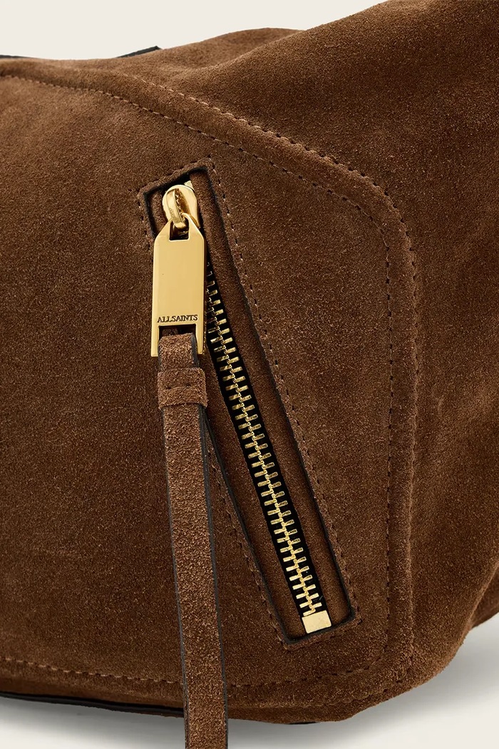AllSaints hobo bag pentru femei, din piele întoarsă JEAN W377XE maro