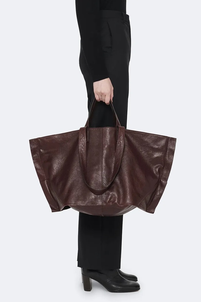 Torebka shopper damska skórzana LUTECE AllSaints bordowy W210XF